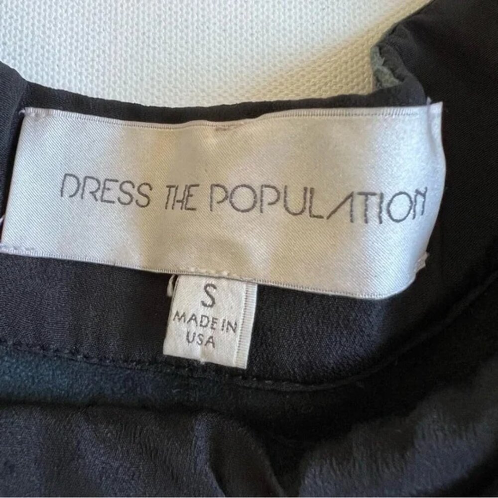 Dress The Population Lamb Leather Skirt Size Small Black Skater Made in USA S - Picture 3 of 5